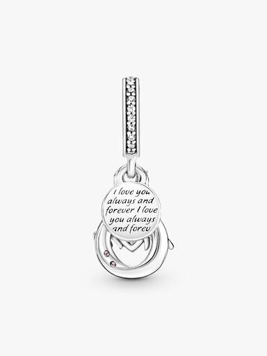 Charm Pendente Duplo Mamá e Infinito com Pavê