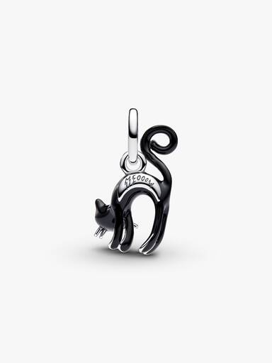 Charm Pendente de Gato Preto Brilha no Escuro
