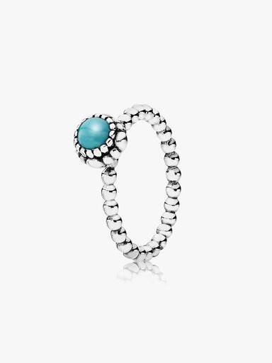 Silver ring, birthstone-December, turquoise