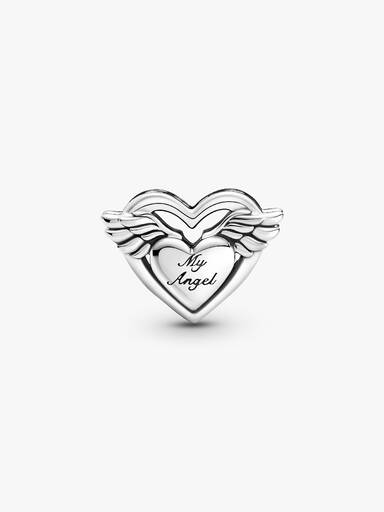 Charm Coração Com Asas de Anjo "Mamãe"