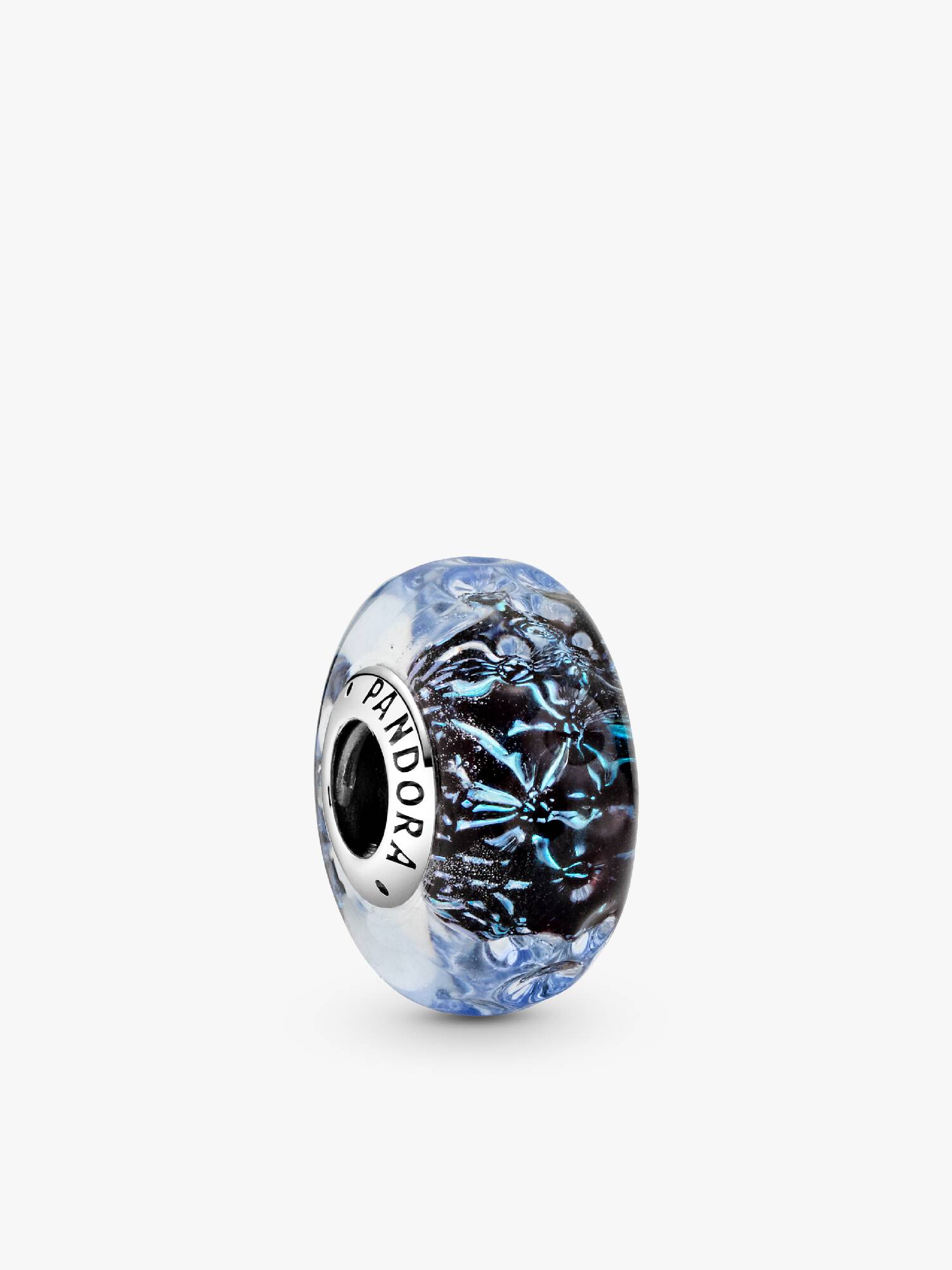 Charm oceânico ondulado de vidro de Murano azul escuro