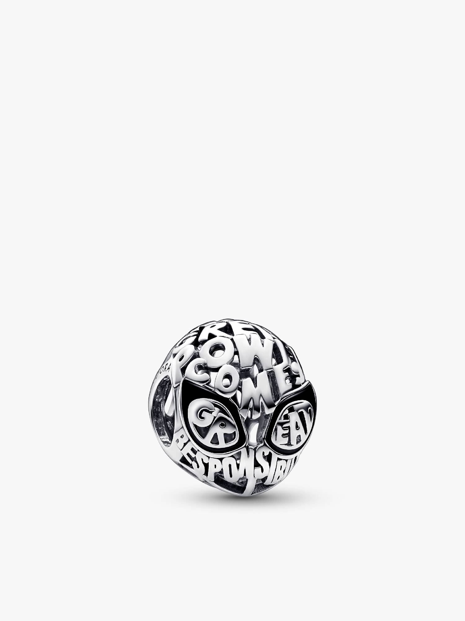 Marvel Spider-Man mask sterling silver charm with black enamel