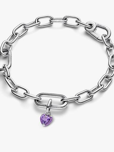 Charm Mini Pingente Coração Chakra Roxo Pandora ME