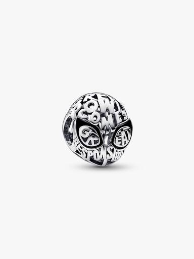Marvel Spider-Man mask sterling silver charm with black enamel