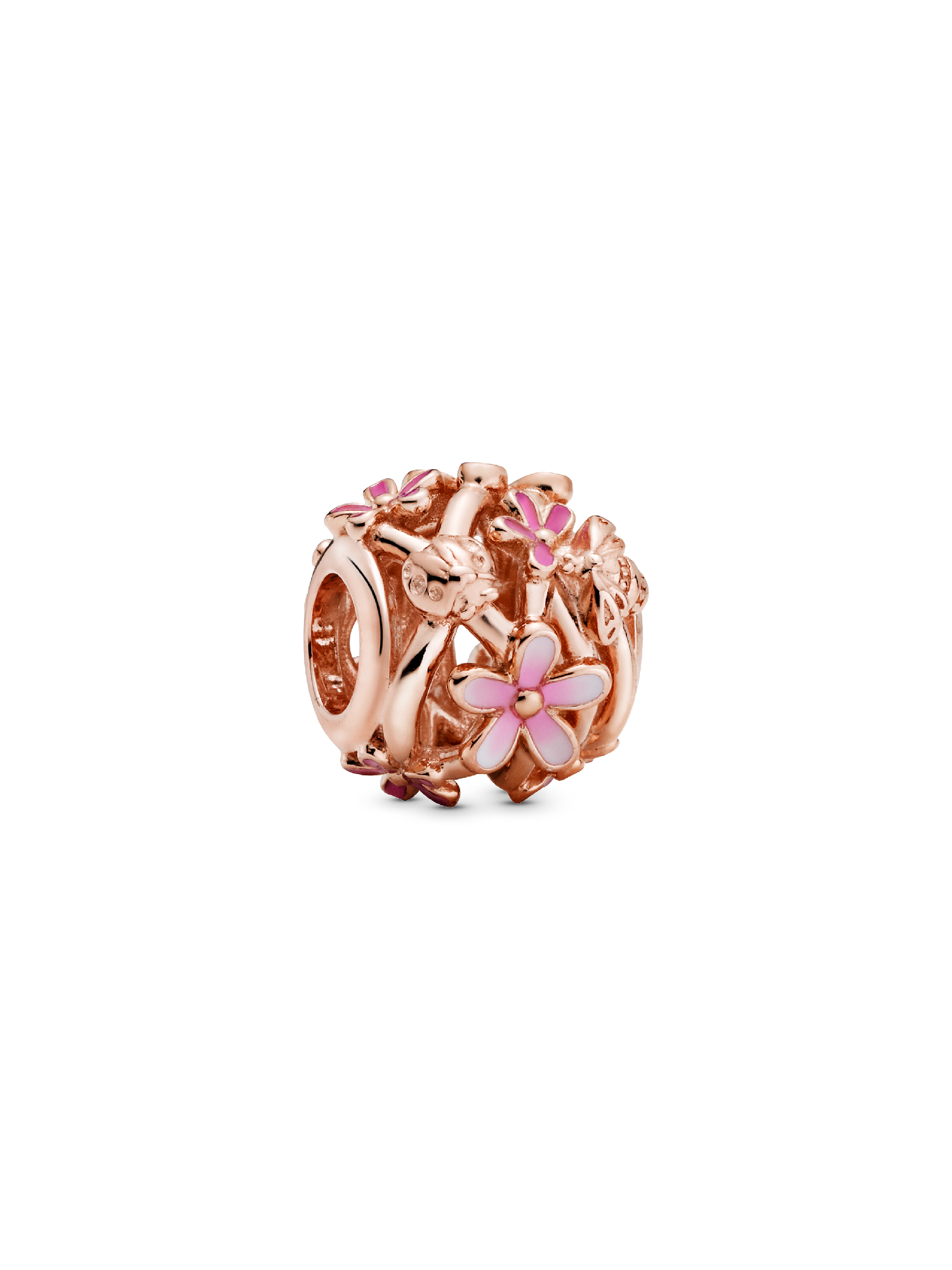 Charm Flor Margarida Rosa Vazado