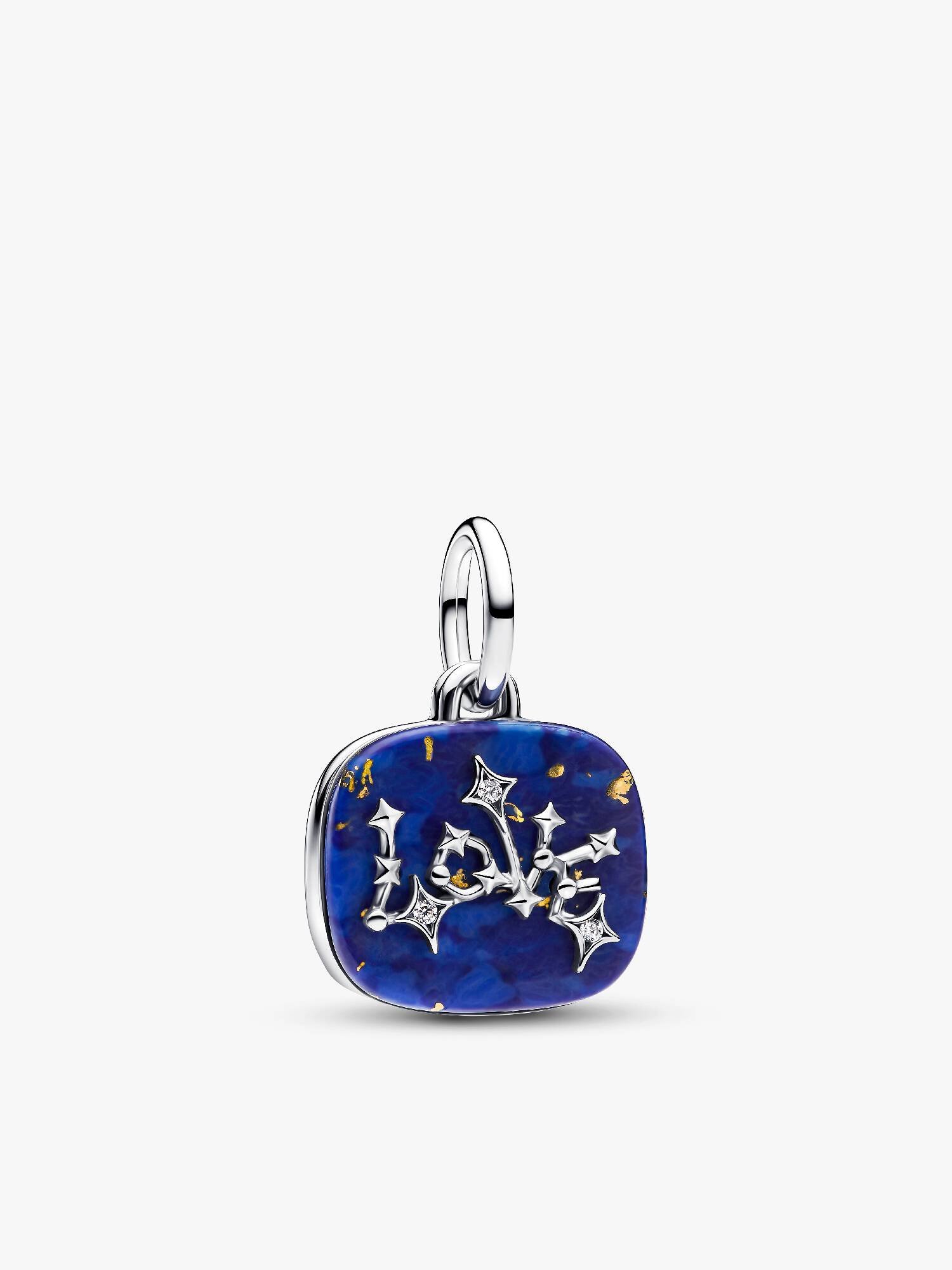 Charm Pendente Duplo com a Constelação do Amor em Azul Celestial
