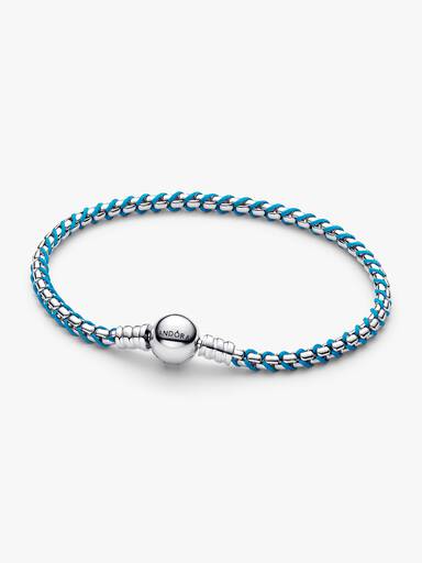 Pulseira Corrente Snake Cordão Azul Claro