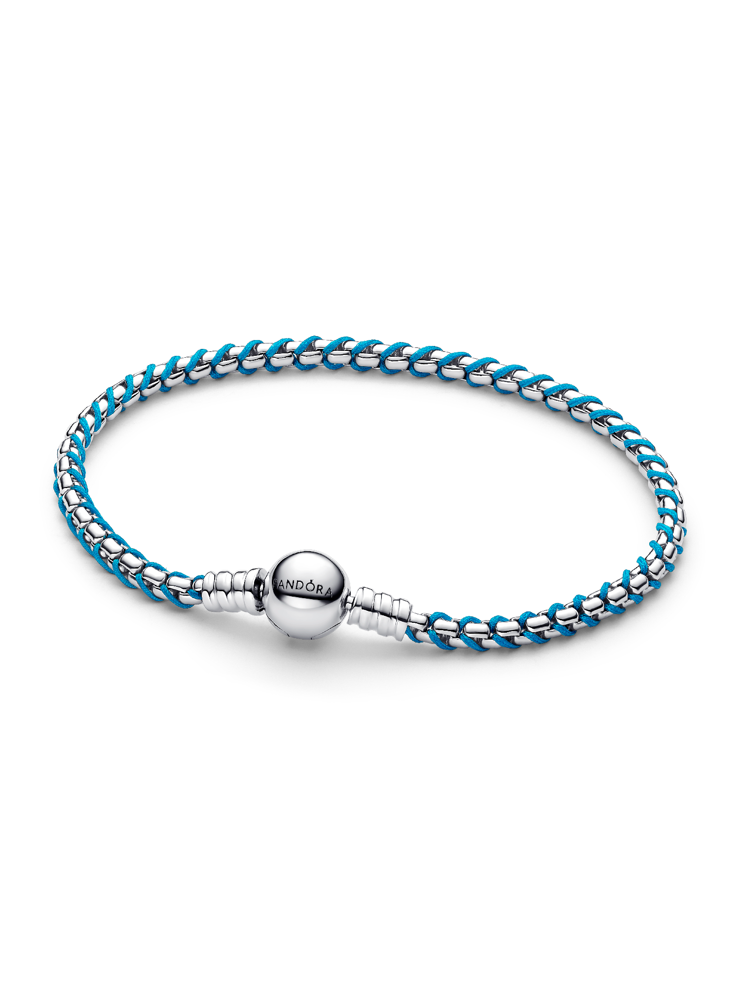 Pulseira Corrente Snake Cordão Azul Claro