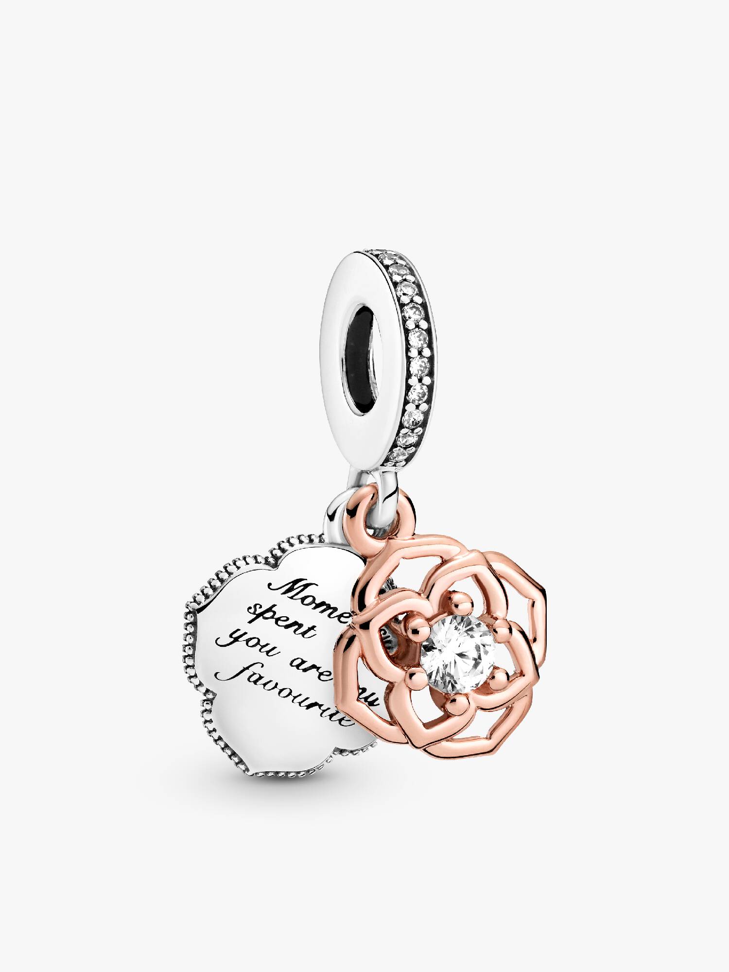 Bicolor Rosa Charm Pendente