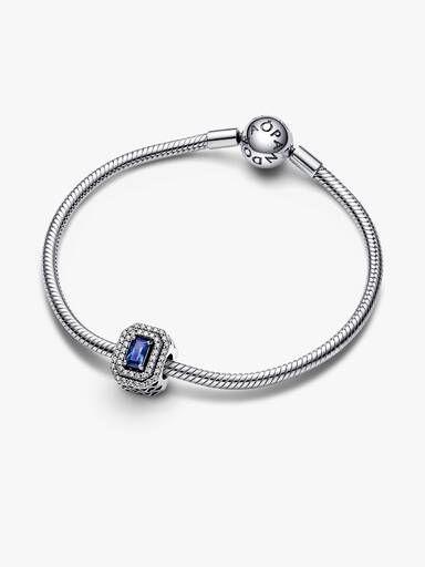 Charm Halo Retângulo Azul Brilhante