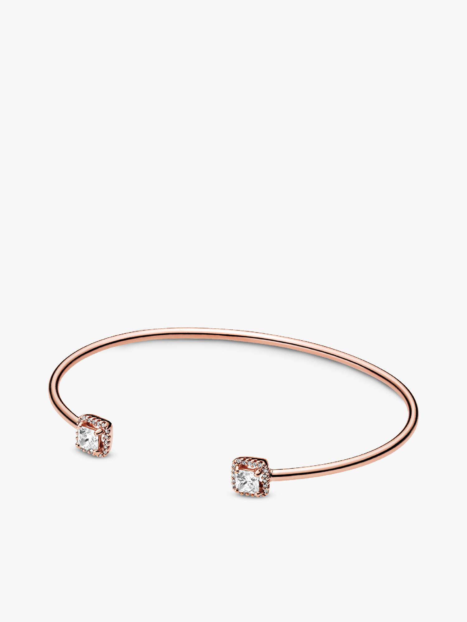 Quadrado Sparkle Aberto Bracelete Rígido