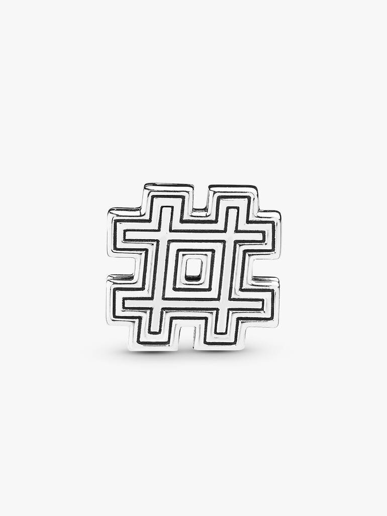 Pandora Reflexions hashtag silver clip charm