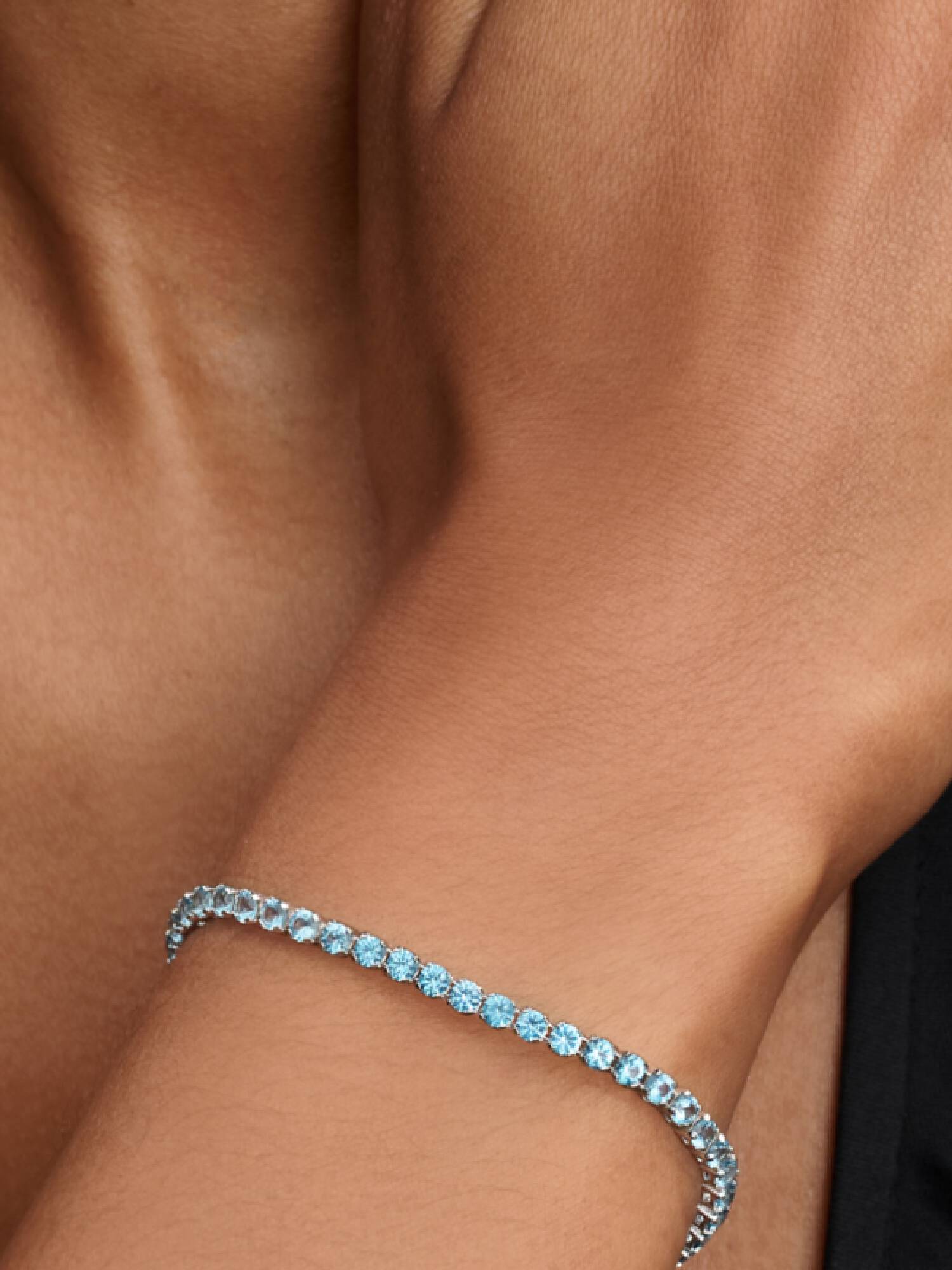 Pulseira Riviera Azul Claro Brilhante