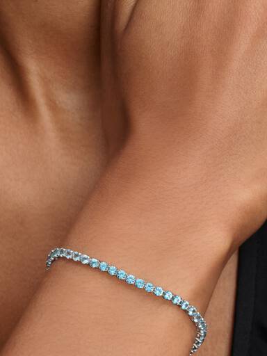 Pulseira Riviera Azul Claro Brilhante