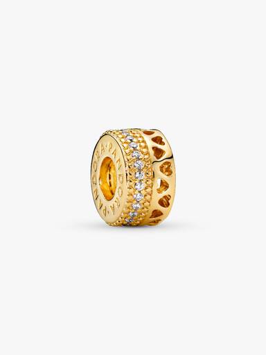 Hearts PANDORA Shine spacer with clear cubic zirconia