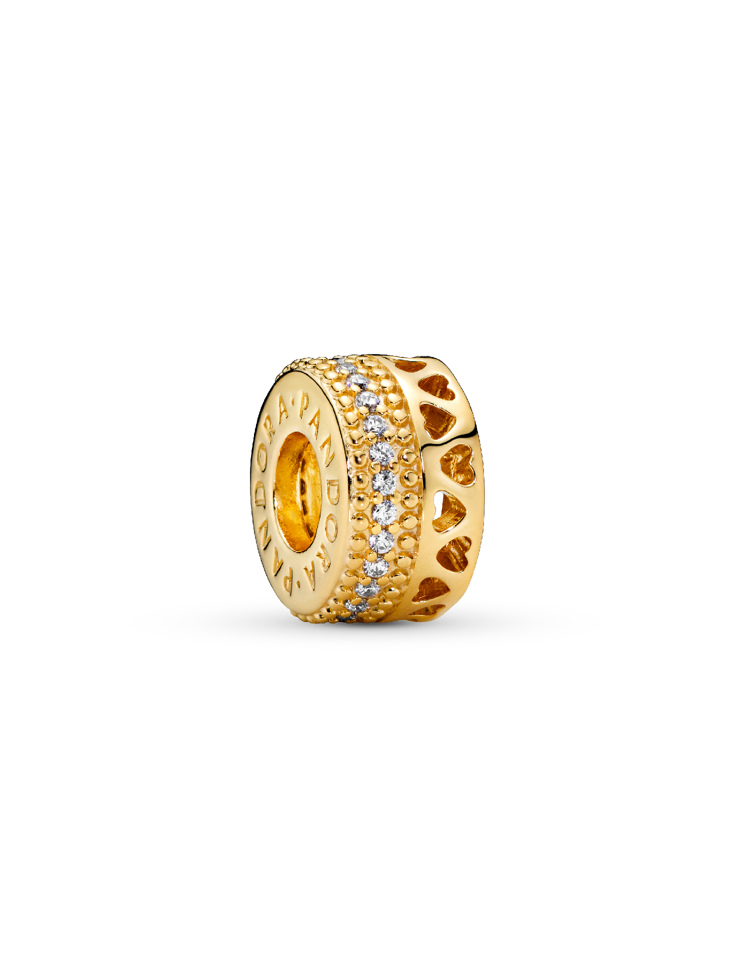 Hearts PANDORA Shine spacer with clear cubic zirconia