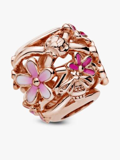 Charm Flor Margarida Rosa Vazado