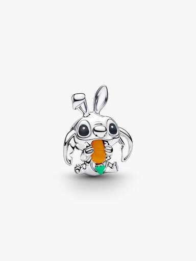 Charm do Stitch da Disney vestido como coelho da Páscoa.