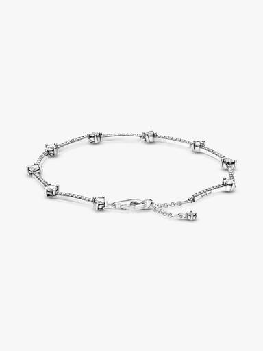 Sterling silver bracelet with clear cubic zirconia