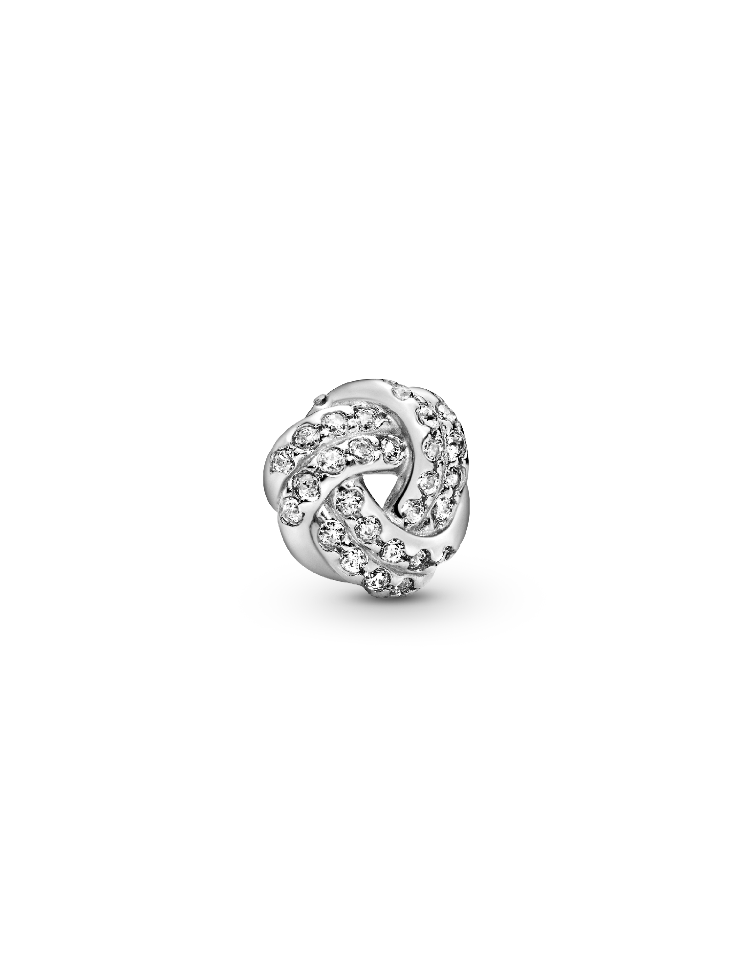 Love knot silver petite element with clear cubic zirconia
