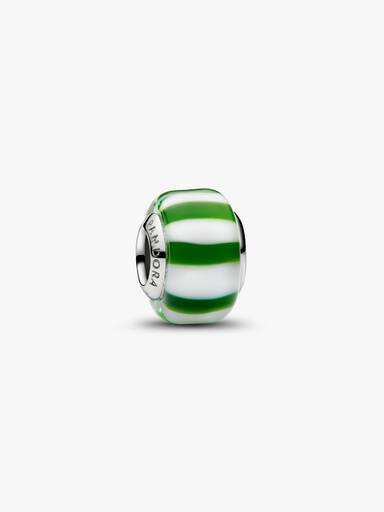Charm Verde em Murano de Balas de Hortelã-Pimenta