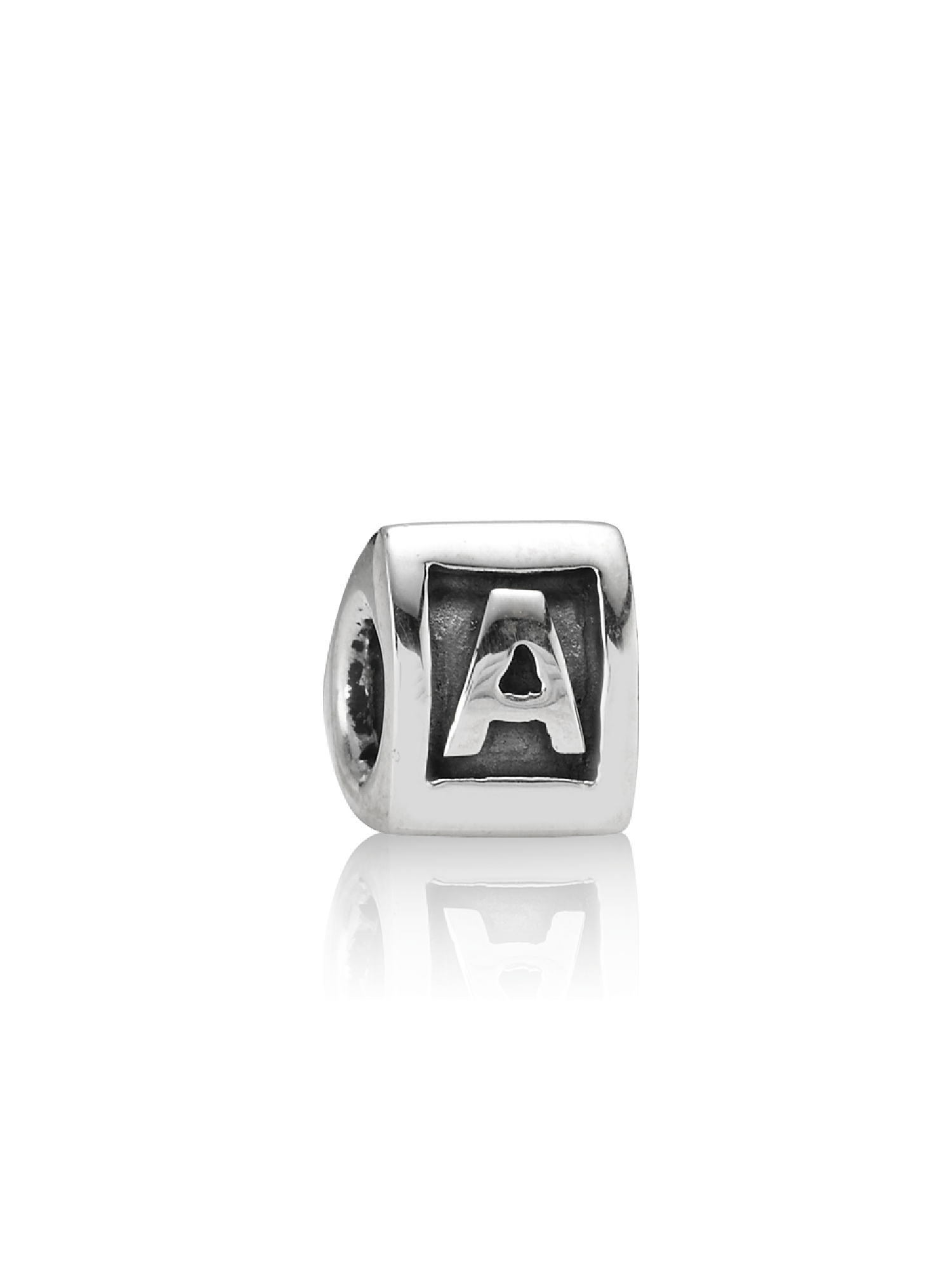 Capital A silver charm