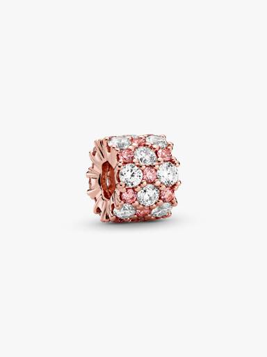 Charm Brilho Rosa e Transparente