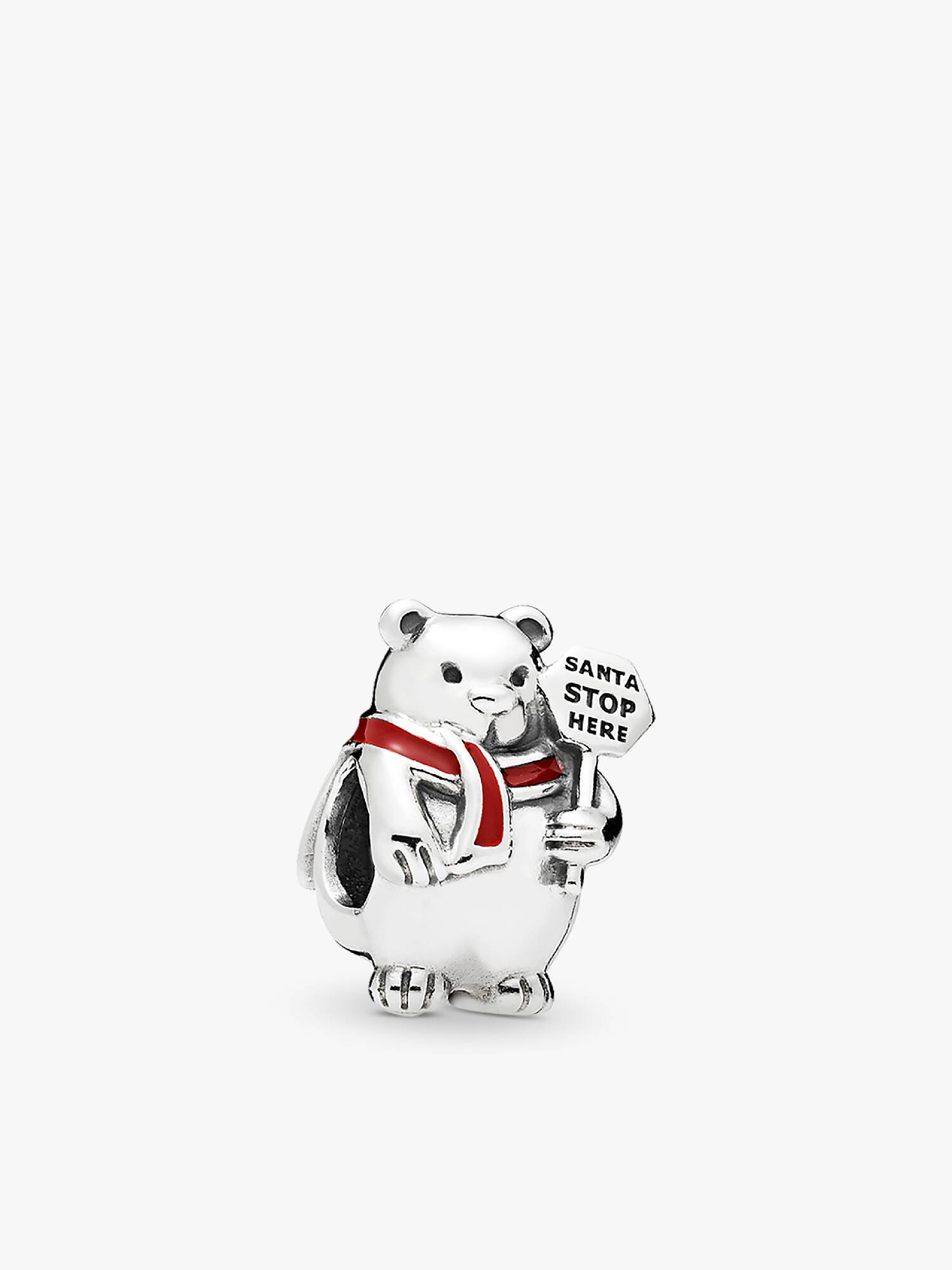 Natal Polar Urso Charm, Berry Vermelho Esmalte