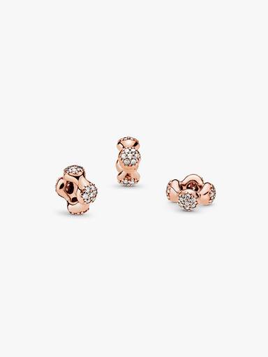 Modern LovePods PANDORA Rose spacer with clear cubic zirconia
