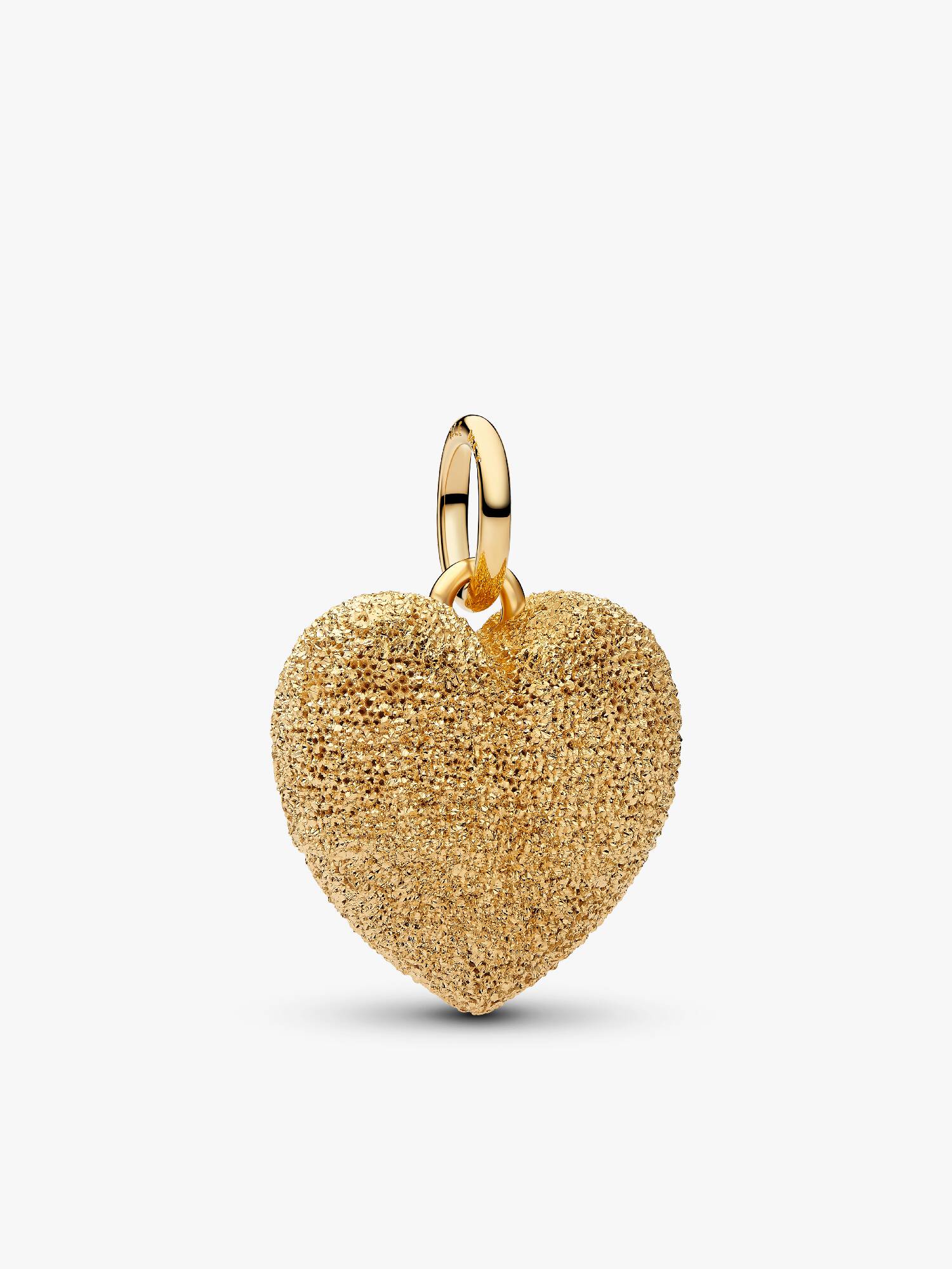 Charm Pendente de Coração Curvo Texturizado