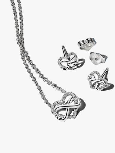 Conjunto Coração infinito Brilhante