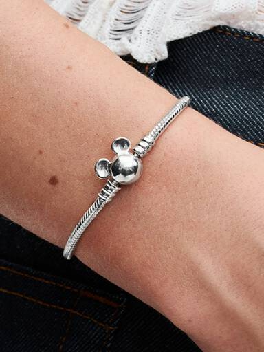 Pulseira Corrente Snake com Fecho do Mickey