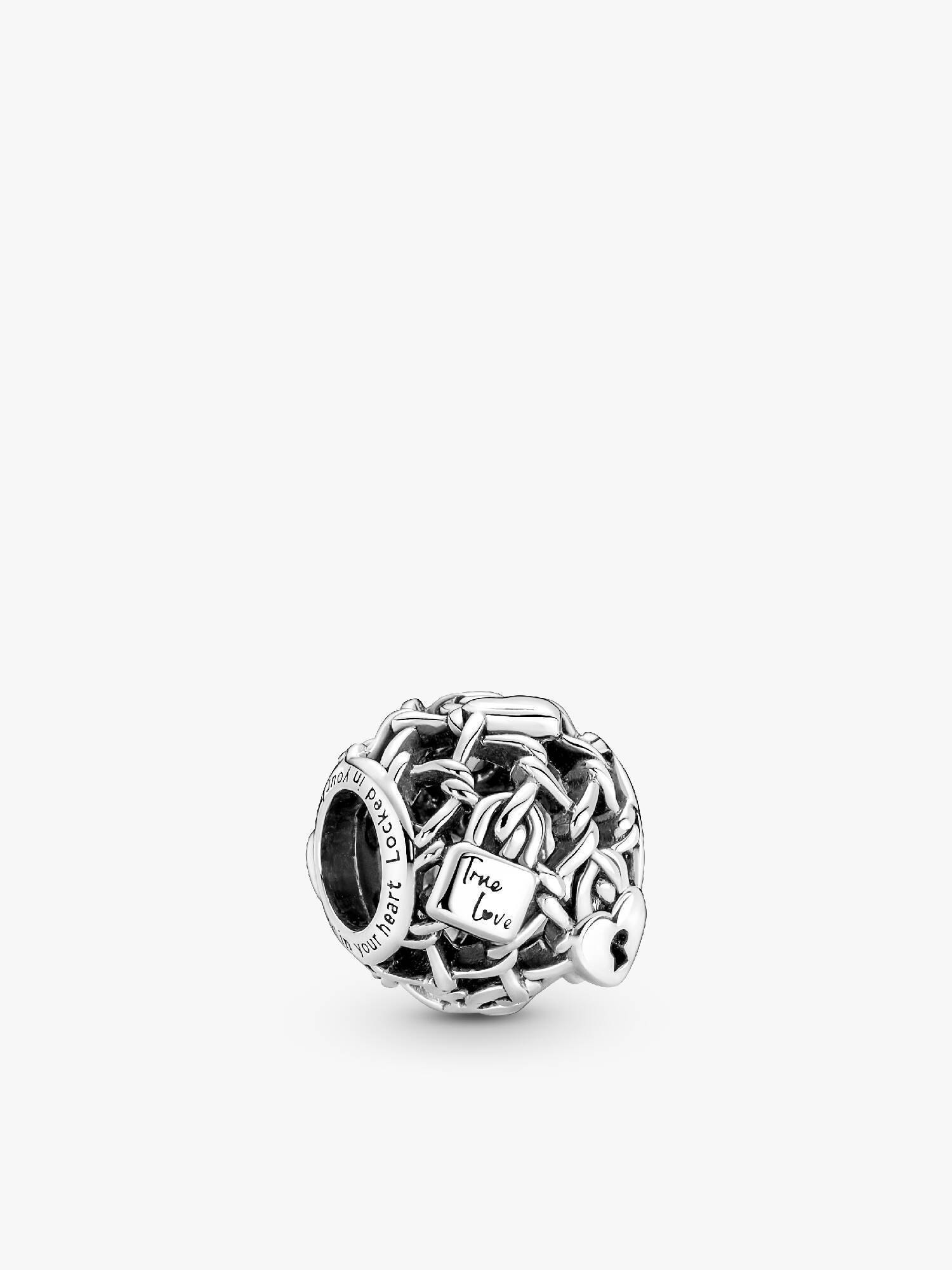 Charm de Cadeado com Elo de Corrente Vazado