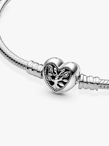 Pulseira Corrente snake com Fecho de Coração Árvore Genealógica