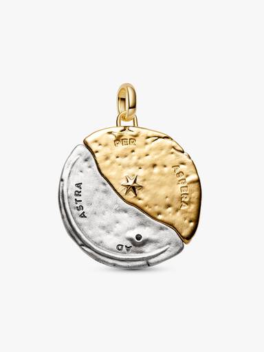 Charm Medalhão Maxi Lua e Sol em Dois Tons