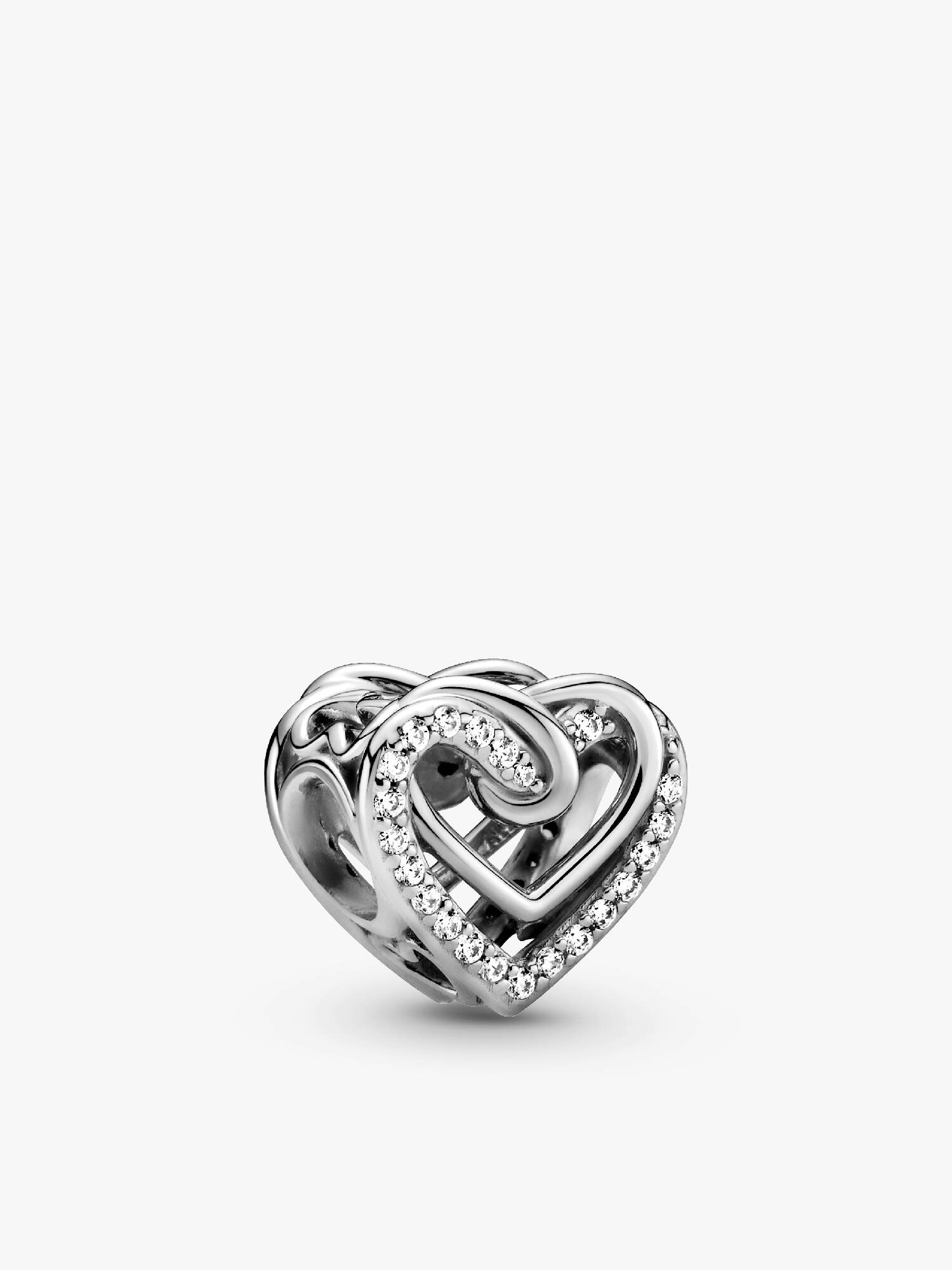 Charm Brilhante de Corações Entrelaçados