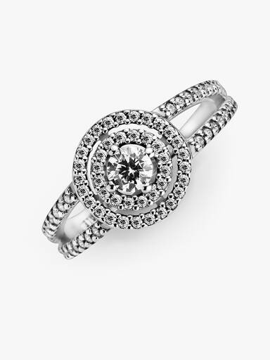 Anel Halo Doble Brilhante