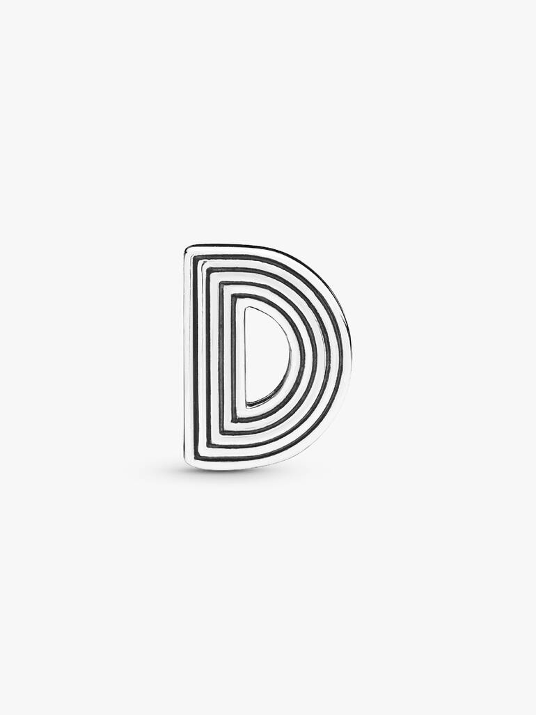 Pandora Reflexions letter D silver clip charm
