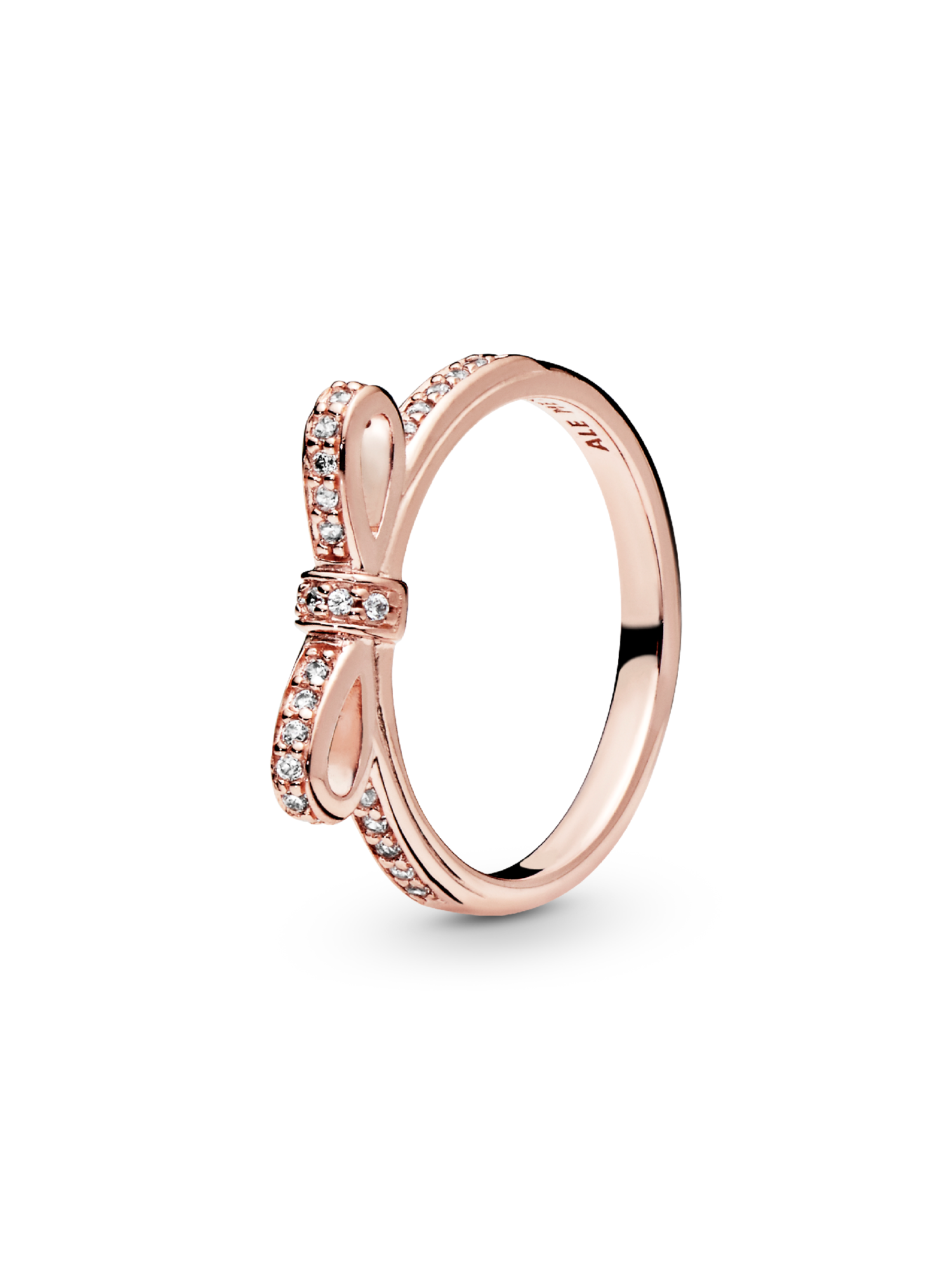 Bow PANDORA Rose ring with cubic zirconia