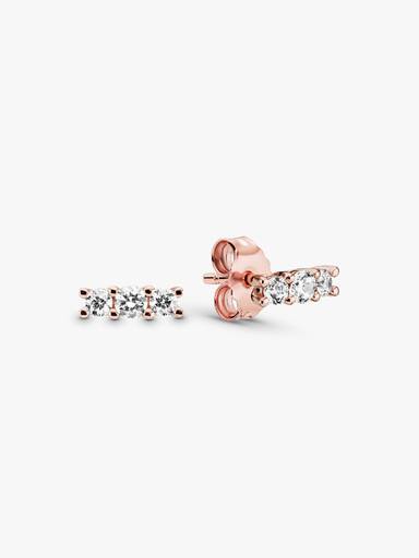 Pandora Rose stud earrings with clear cubic zirconia