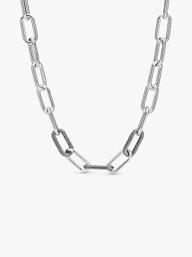 Sterling silver medium link necklace