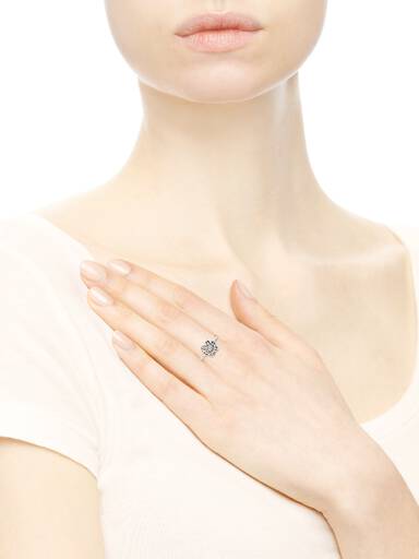 Floral daisy lace silver ring
