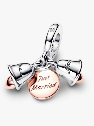 Charm Pendente Duplo de dos Tonos Campanas de Boda