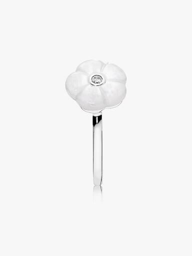 Anel Luminous Florals, Mãe-of-peral e Zircônia Cúbica Transparente
