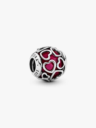 Cerise Rosa Coração Pattern Charm
