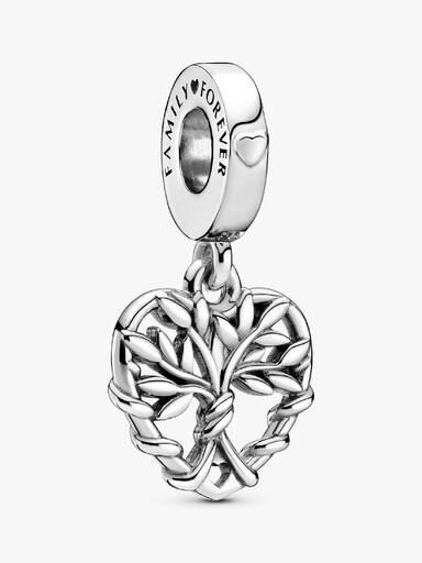 Charm pendente da árvore genealógica do coração