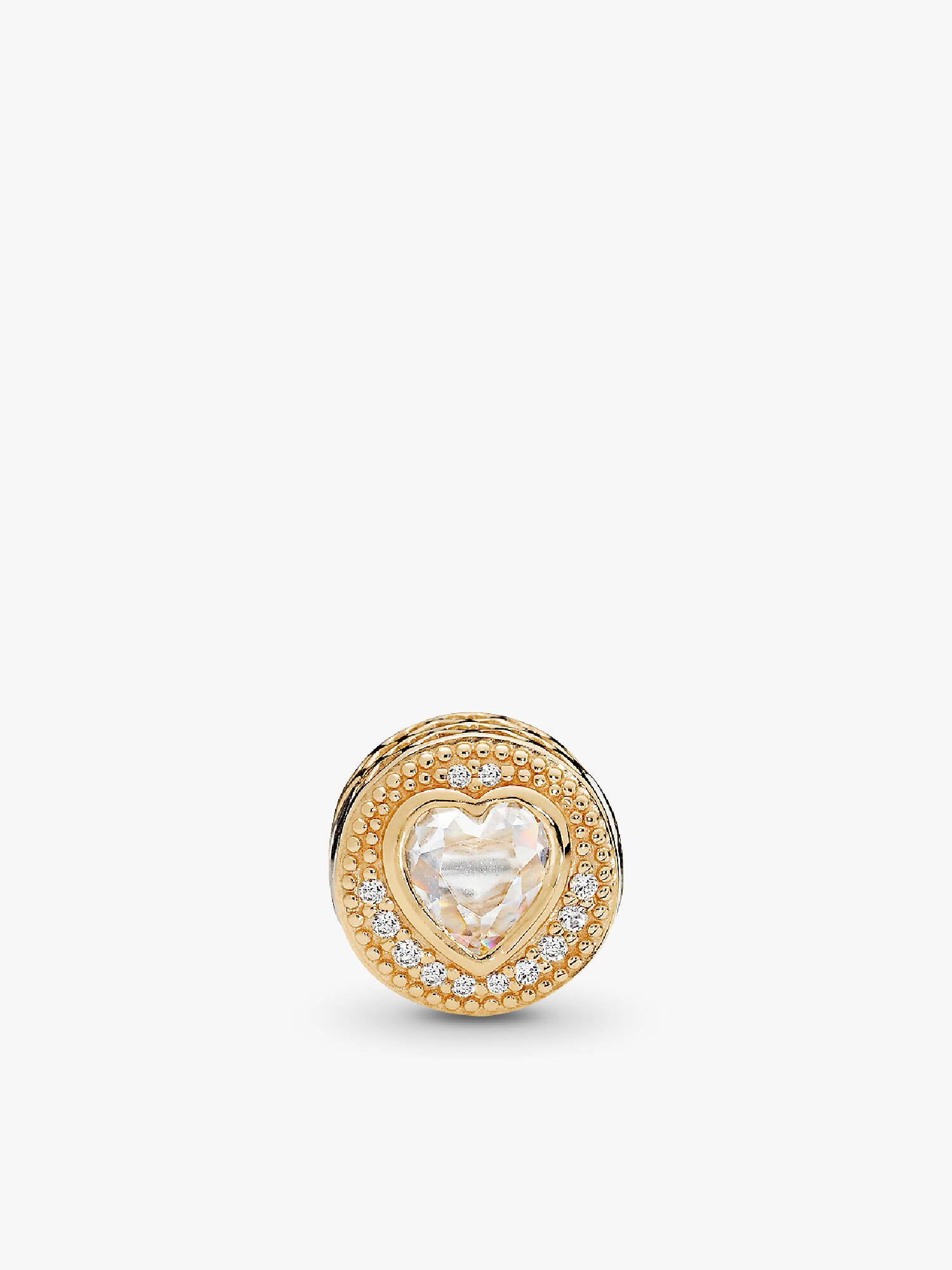 Amor Charm, ouro 14k e Zircônia Cúbica Transparente