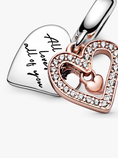 Charm Pendente Brilhante Coração de Design Livre