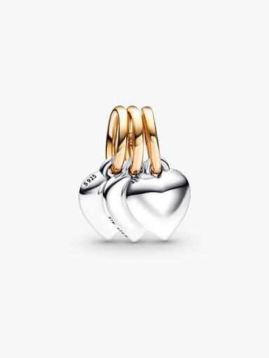 Charm Pendente Triplo Divisível Amizade em Dois Tons
