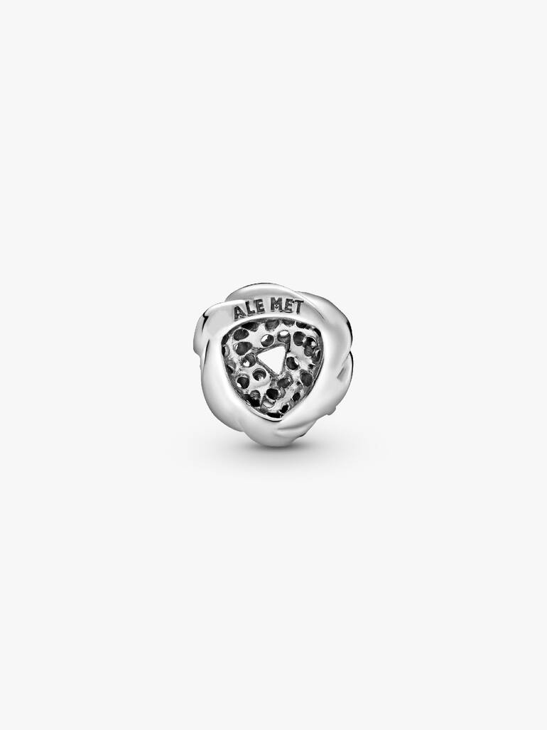 Love knot silver petite element with clear cubic zirconia